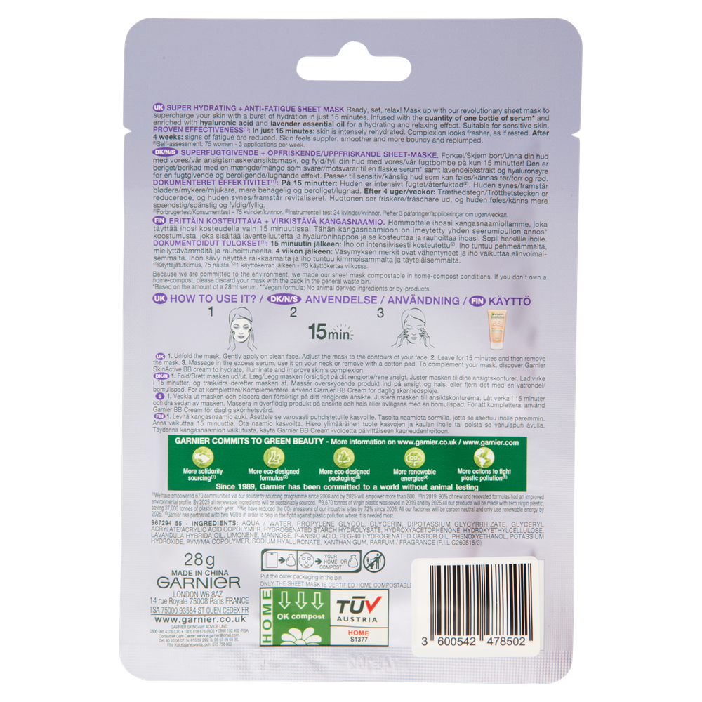 Maschera Viso Relax Lavanda Garnier - Foto 3