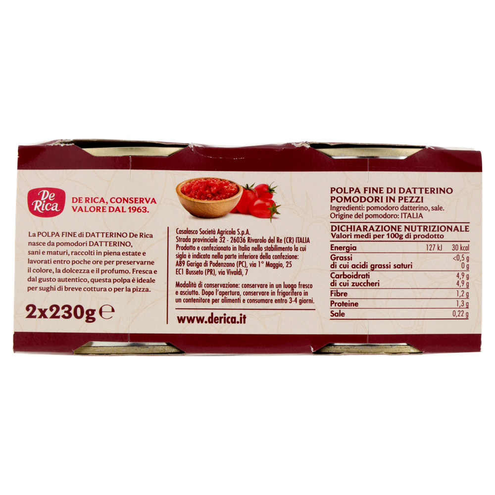 Polpa Fine Di Datterino De Rica 2x230g - Foto 3