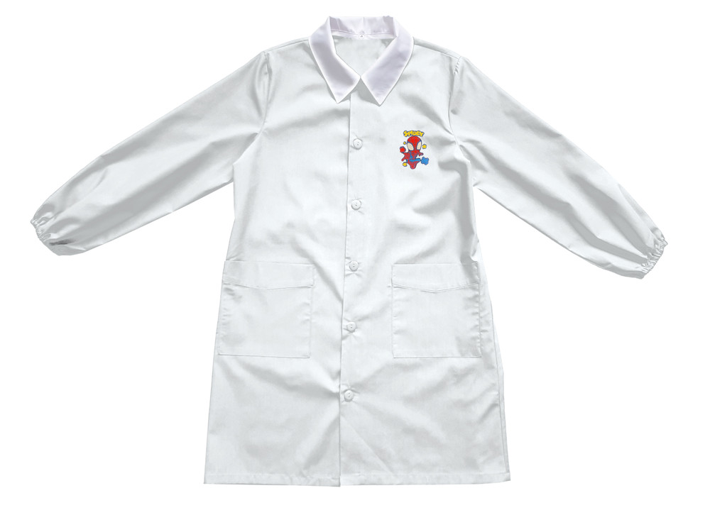 Grembiule Asilo Bambino 5 Anni Bianco Ricamo Spidey - Foto 1