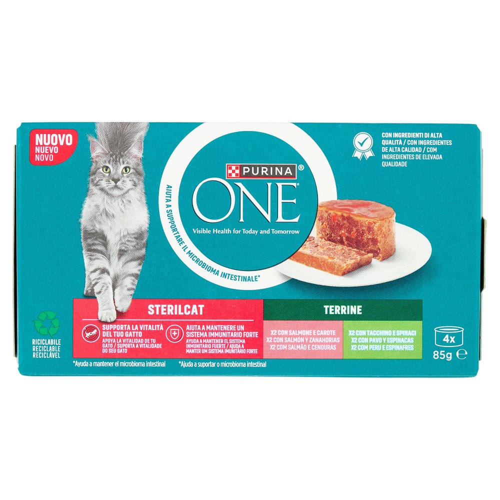 Alimento Umido Gatto Bifensis Tacchino Salmone Purina One Conf.Da 4 - Foto 1