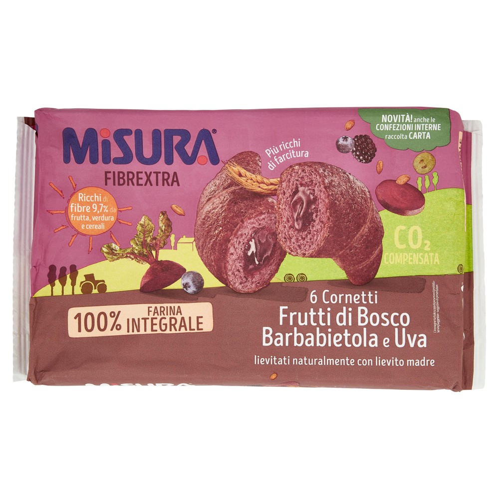 Cornetto Fibrextra Frutti Di Bosco, Barbabietola E Uva Misura - Foto 1