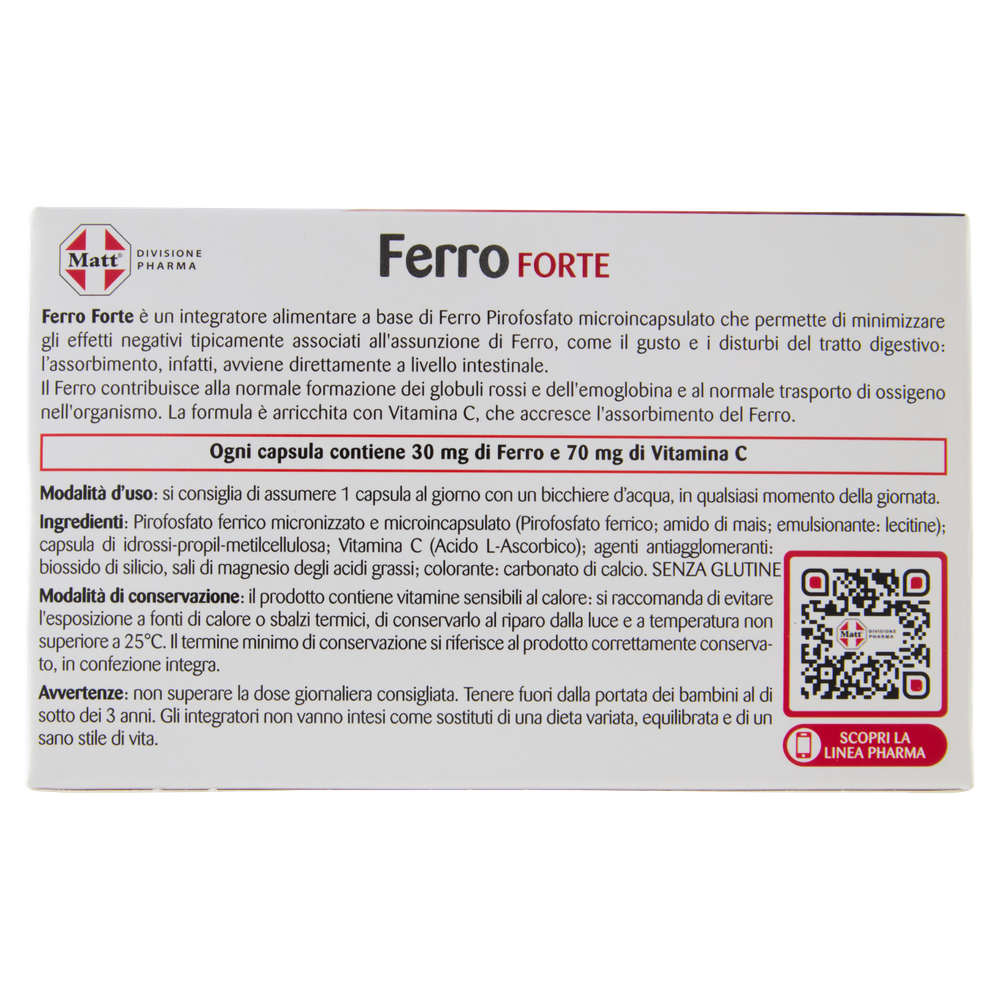Matt Divisione Pharma Ferro Forte Con Vitamina C 30 Capsule - Foto 3