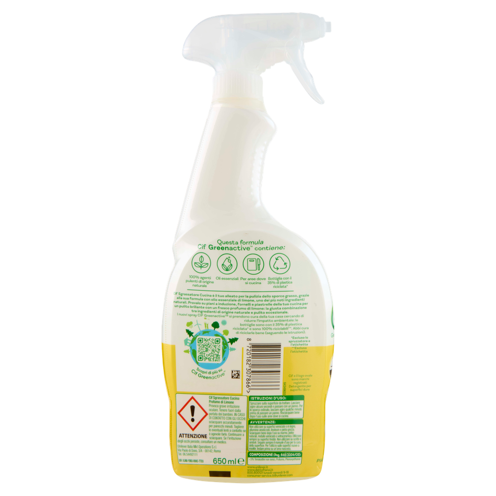 Sgrassatore Spray Multisuperficie Limone Green Active Cif - Foto 3