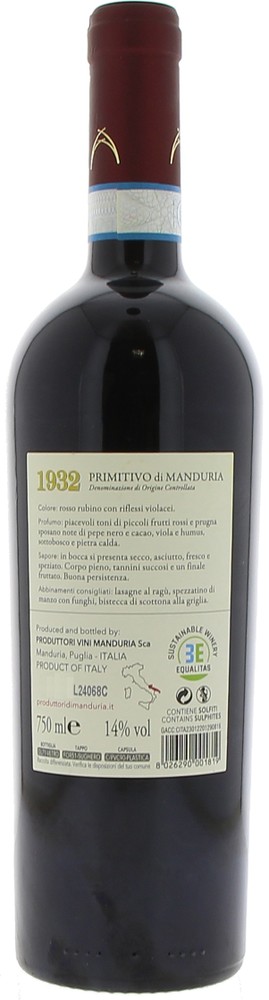 Vino Rosso Primitivo Di Manduria Dop Cantina Produttori - Foto 2