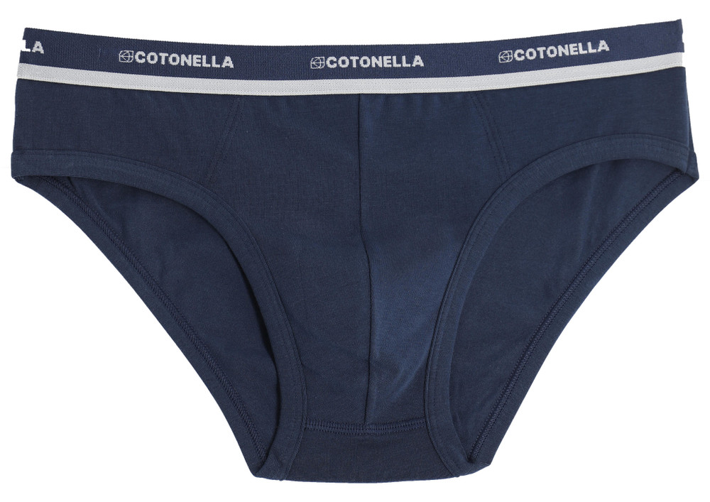 Slip Uomo Vita Bassa Con Elastico Parlato Taglia 5 Blu Cotonella - Foto 1