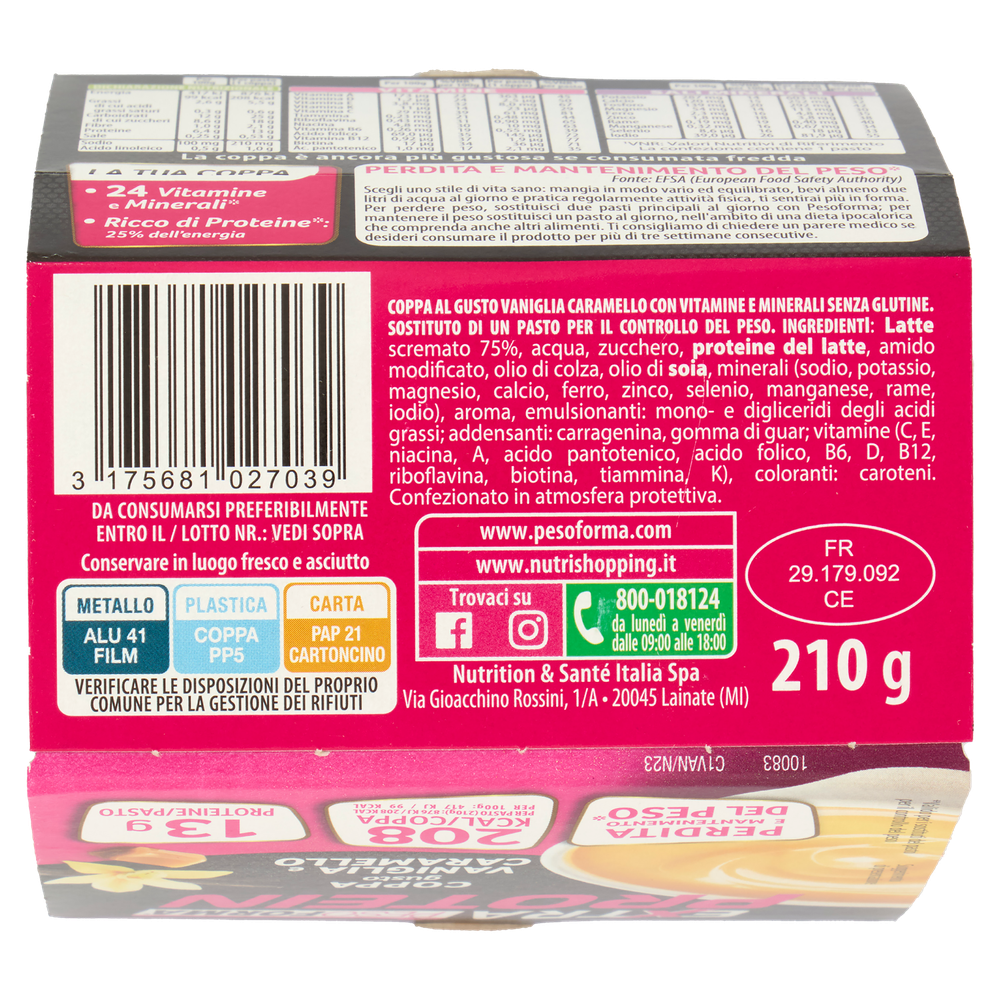 Pesoforma Extra Protein Coppa Gusto Vaniglia Caramello - Foto 3