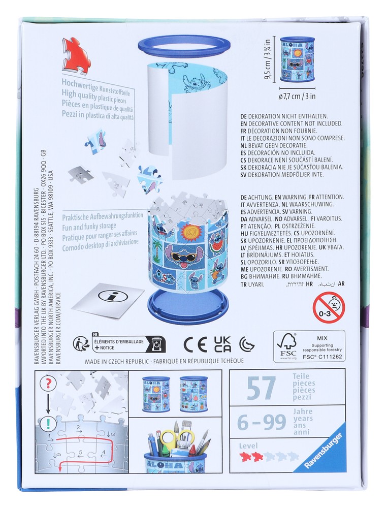 Puzzle 3d Portapenne Stitch  Ravensburger - Foto 3
