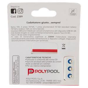 Adattatore Multisize 1 Presa 10/16a Spina 10a Polypool - Foto 3