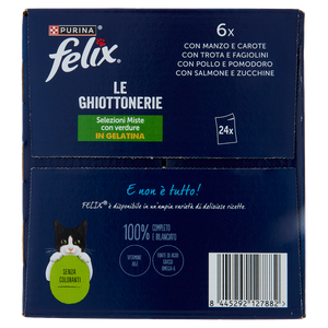 Umido Per Gatti Ghiottonerie Selezioni Miste Con Verdure 24x85g Felix - Foto 2