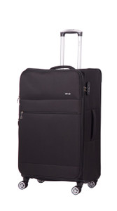 Trolley In Poliestere Nero 76hx45x30, 4 Ruote Doppie Piroettanti - Foto 1