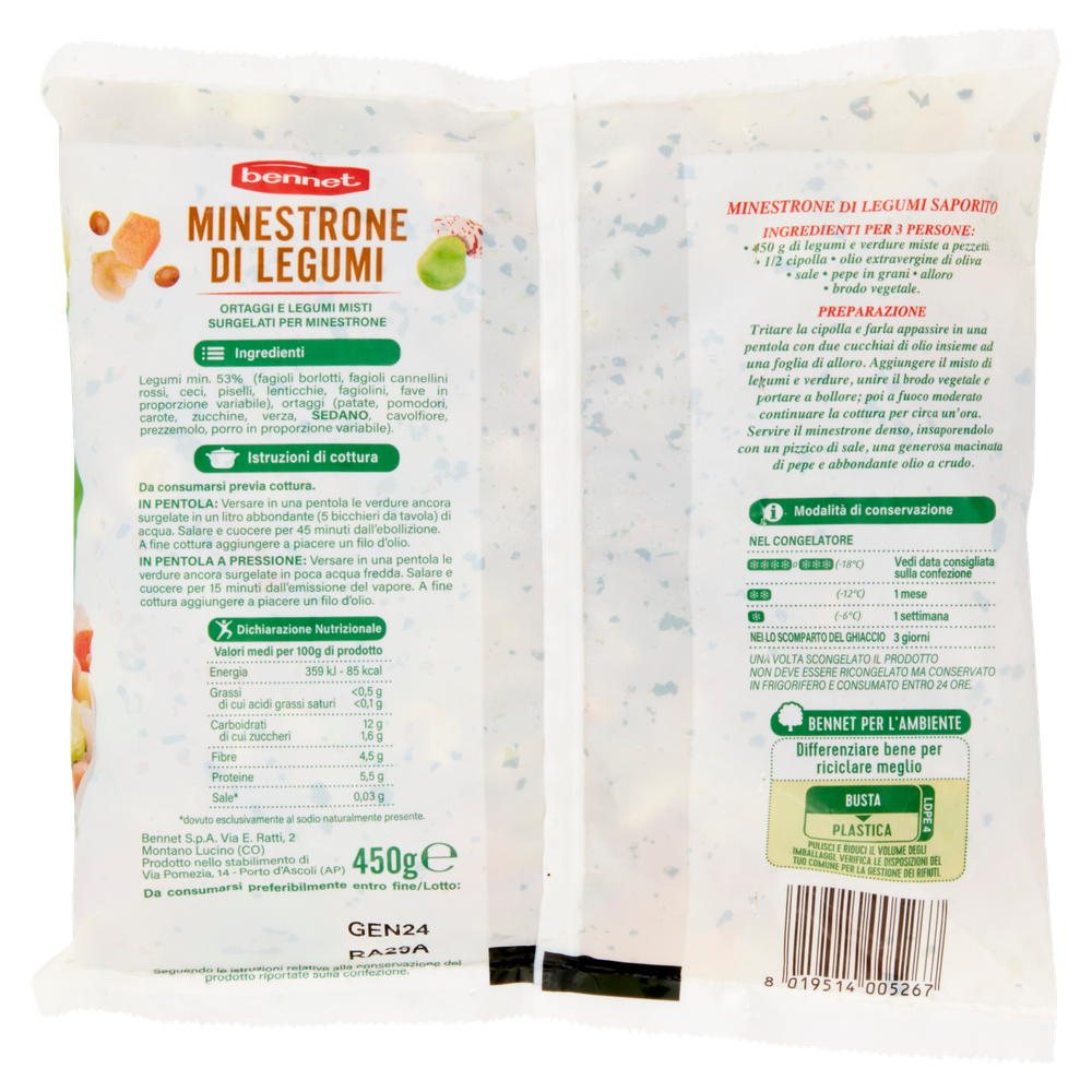 Minestrone Di Legumi Surgelato Bennet - Foto 3