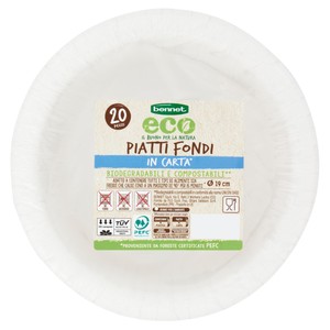 20 Piatti Fondi In Cartadiametro Cm 19  Bennet Eco - Foto 1