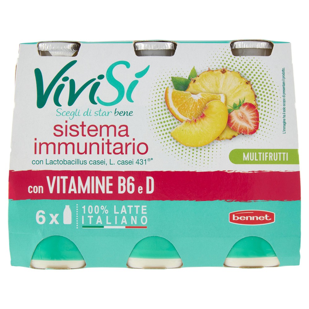 6 Latte Fermentato Multifrutti Bennet Vivisi' - Foto 1
