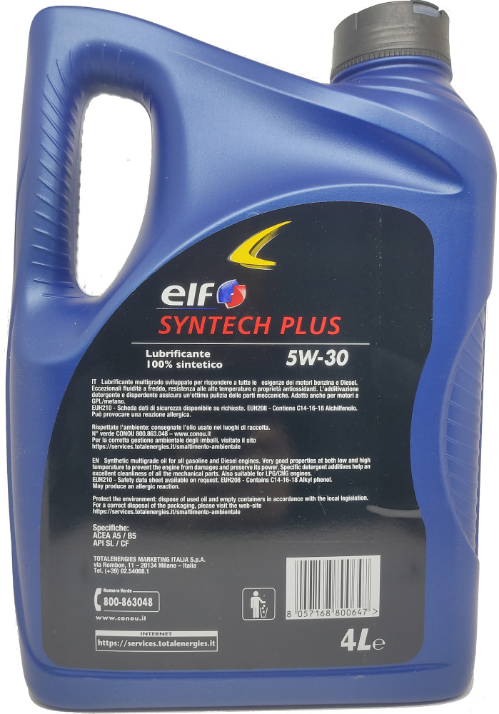 Olio Per Auto 5w30 4l Syntech Plus Elf - Foto 2