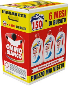 Detersivo Liquido Lavatrice Igienizzante  3 Da 50 Lavaggi Omino Bianco - Foto 1