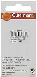 Filo Per Cucire Colore 143 Celeste Scuro Mt.100 Gutermann - Foto 2