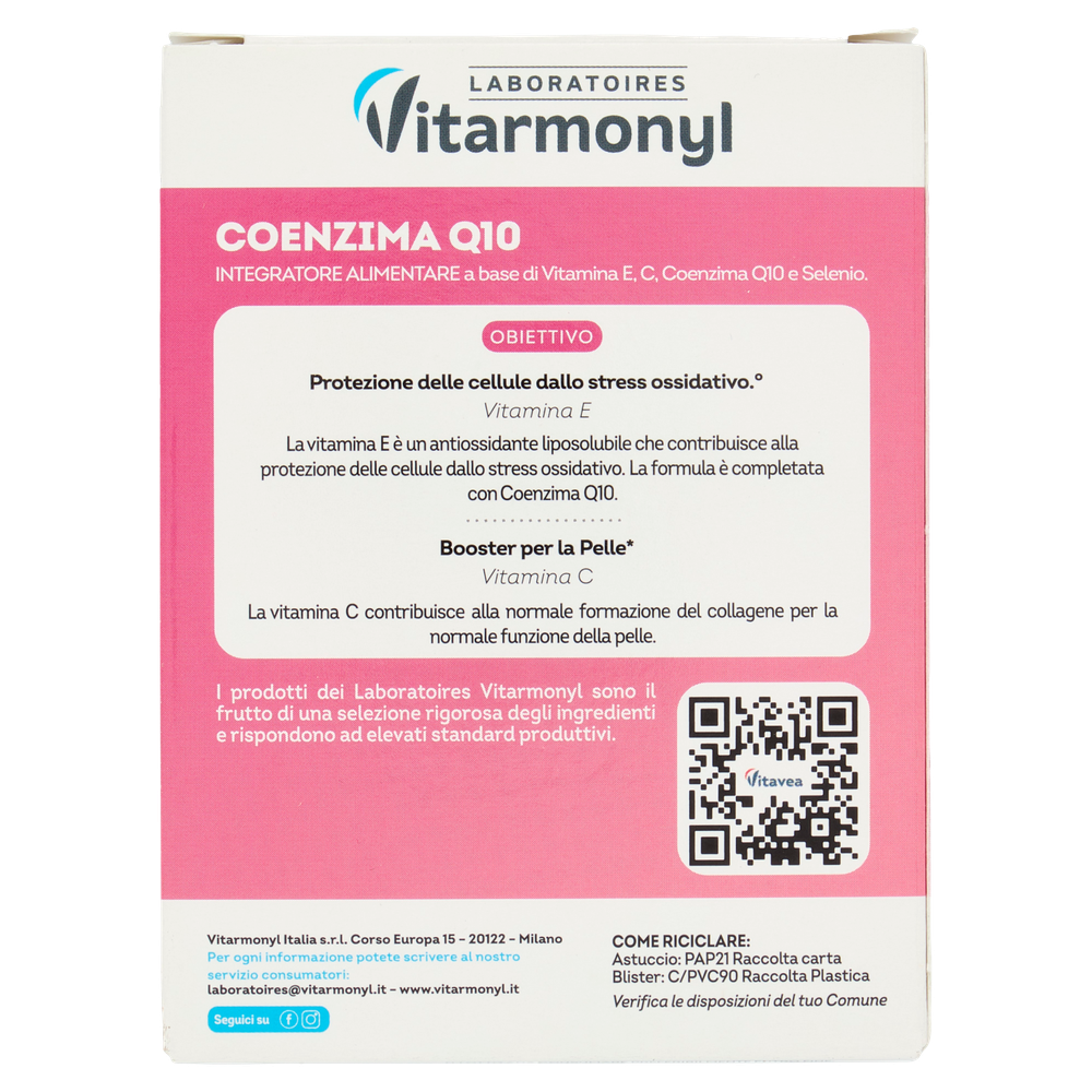 Laboratoires Vitarmonyl Coenzima Q10 Vitamina E E C 20 Capsule 7,70g - Foto 3