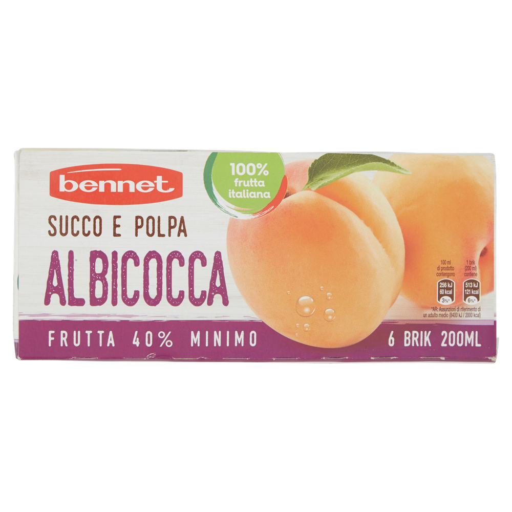 Succo E Polpa Di Albicocca 6x200 Ml. Bennet