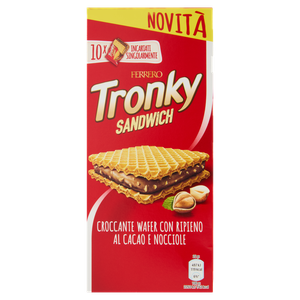 Biscotto Wafer Tronky Sandwich Con Cacao E Nocciole 10x22g Ferrero - Foto 1