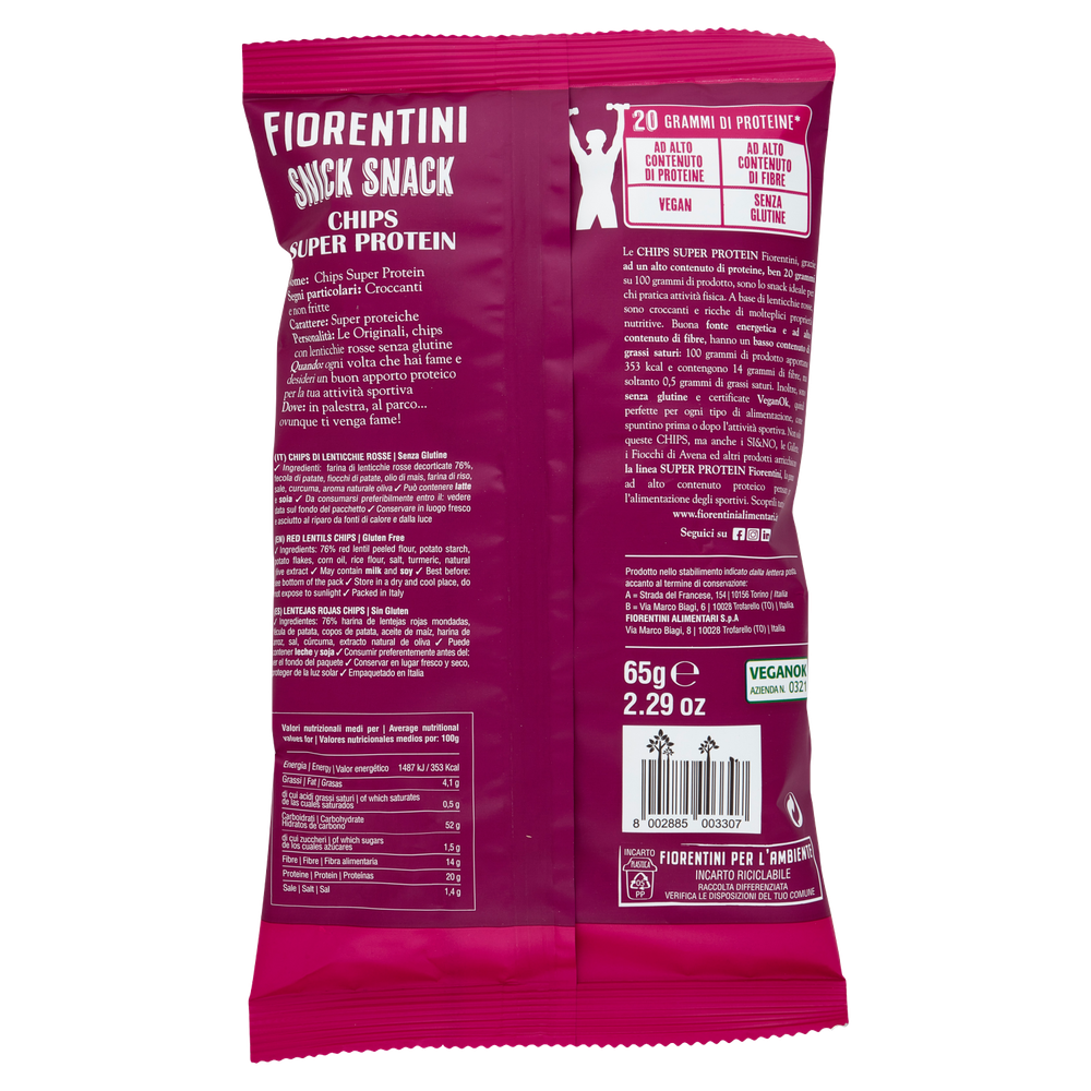 Patatine Super Protein Di Lenticchie Rosse Snick Snack Fiorentini - Foto 3