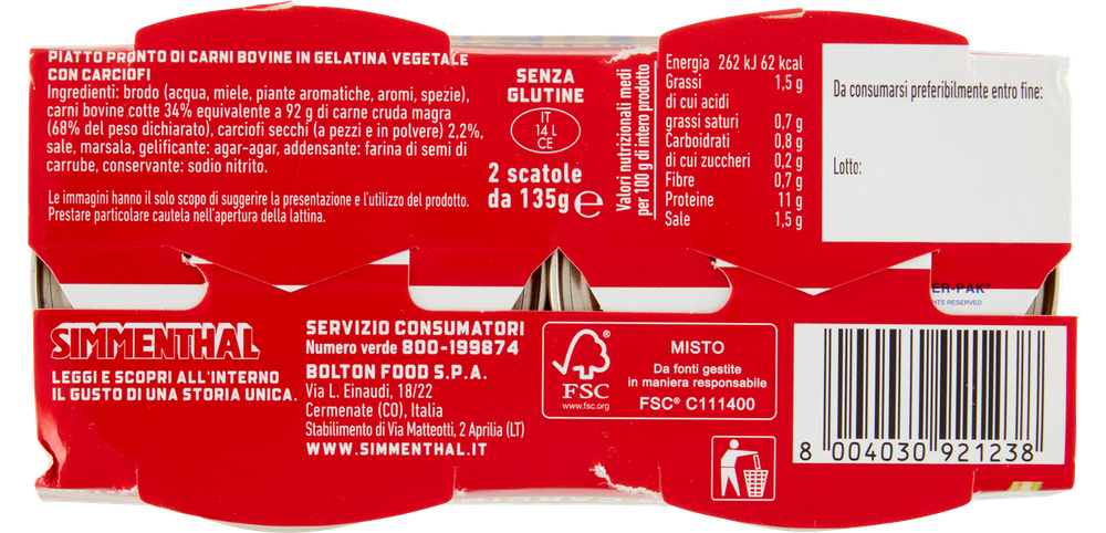 Carne In Scatola Con Carciofi 2x135g Simmenthal - Foto 3