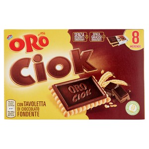 Biscotto Oro Ciok Con Tavoletta Di Cioccolato Fondente 8x25g Oro Saiwa - Foto 1