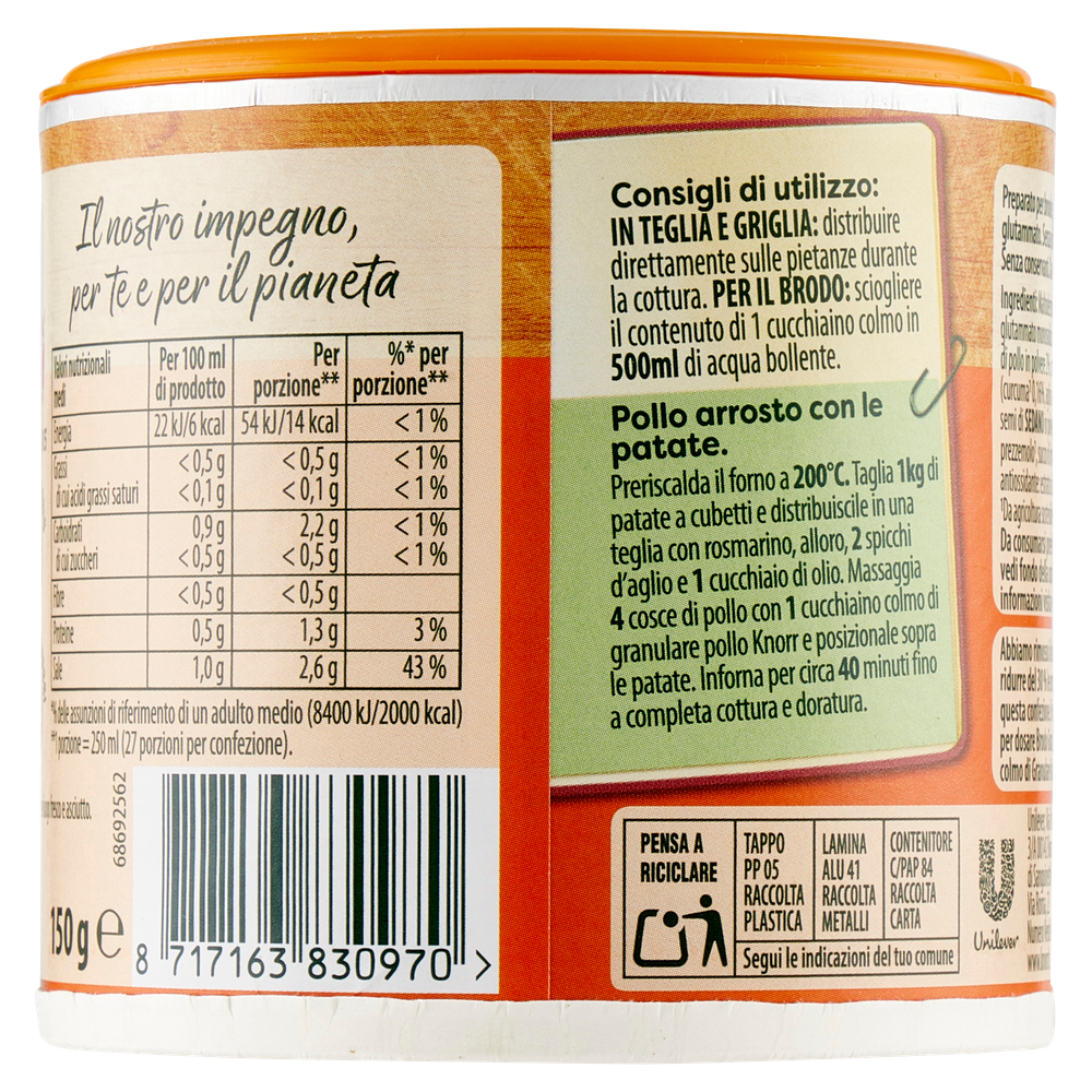 Brodo Granulare Di Pollo Senza Lattosio Knorr - Foto 3