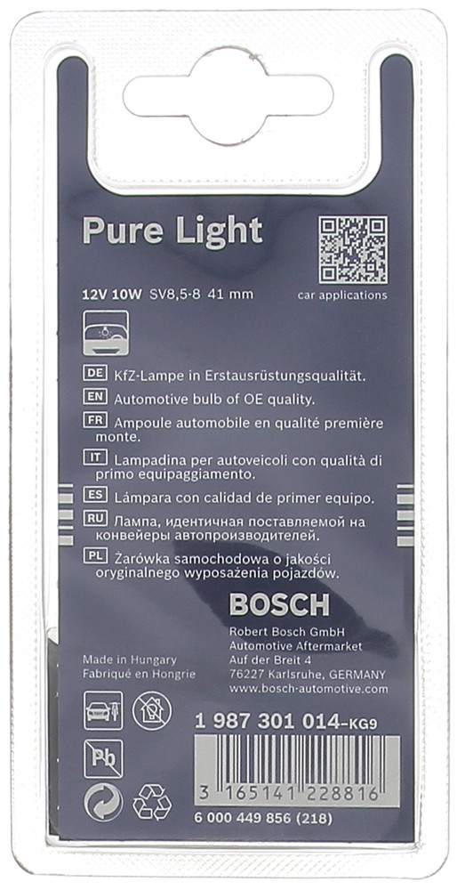 2 Lampadine Per Auto K10w Bosch