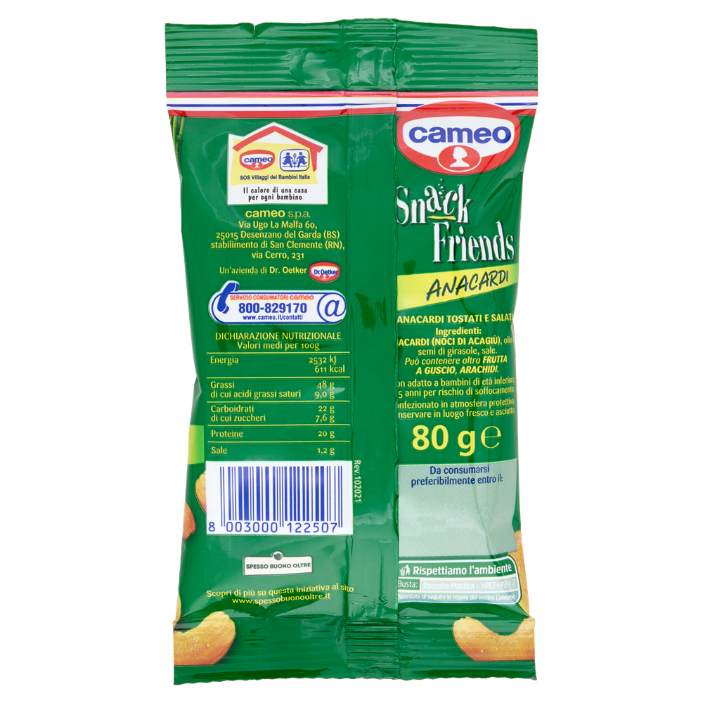 Anacardi Snack Friends Tostati E Salati Cameo - Foto 3