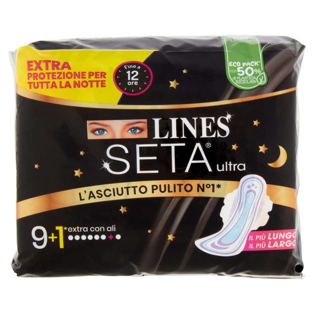 9+1 Assorbenti Extra Notte Con Ali Lines Seta - Foto 1