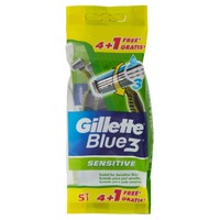Rasoi Da Uomo Usa E Getta Blue3 Sensitive Gillette, 4+1 Pezzi