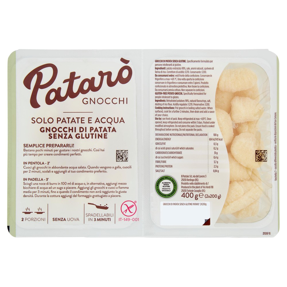 Gnocchi Di Patate Senza Glutine Pataro' - Foto 1