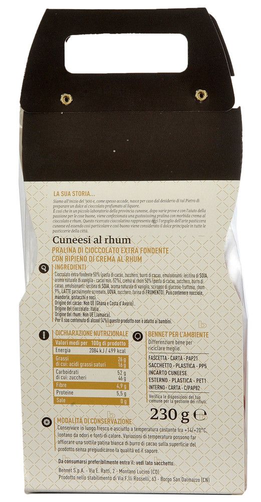 Cioccolatini Cuneesi Con Ripieno Al Rhum Selezione Gourmet Bennet - Foto 3