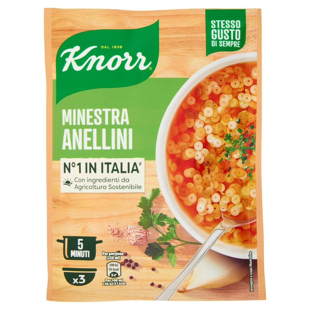 Minestra Anellini Con Pasta In Busta Da Agricoltura Sostenibile Knorr - Foto 1