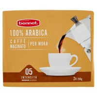 Caffè Macinato Moka 100% Arabica Bennet, Conf. 2 Da 250 Gr