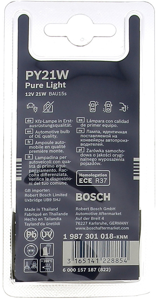 2 Lampadine Per Auto Py21w Bosch