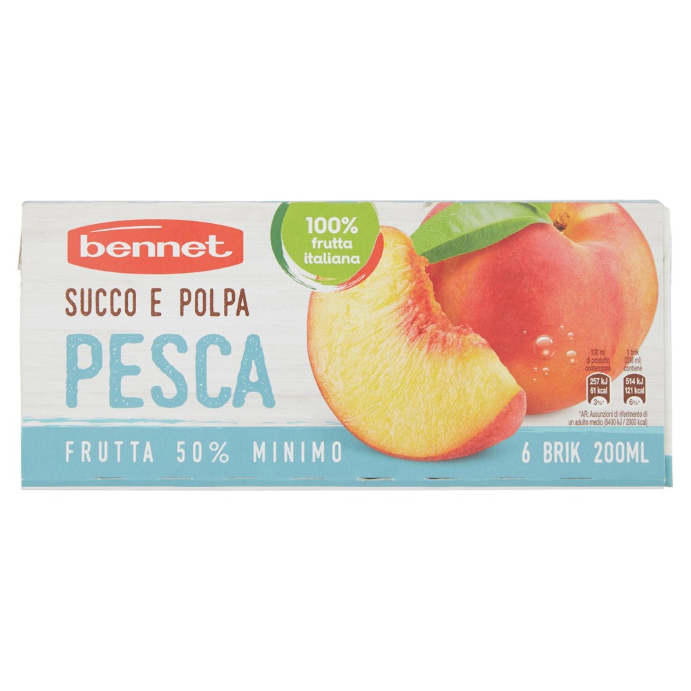 Succo E Polpa Di Pesca 6 X 200 Ml. Bennet