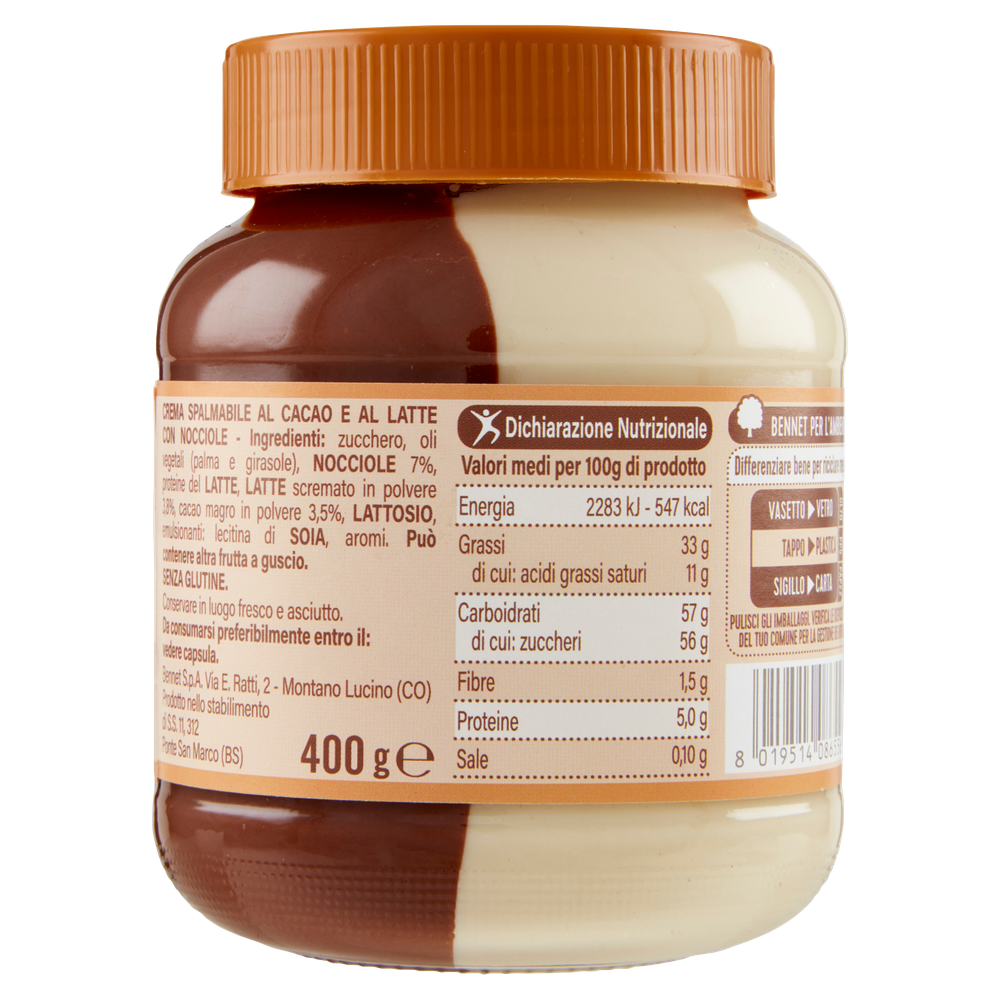 Crema Spalmabile Bigusto Al Cacao E Al Latte Bennet - Foto 3