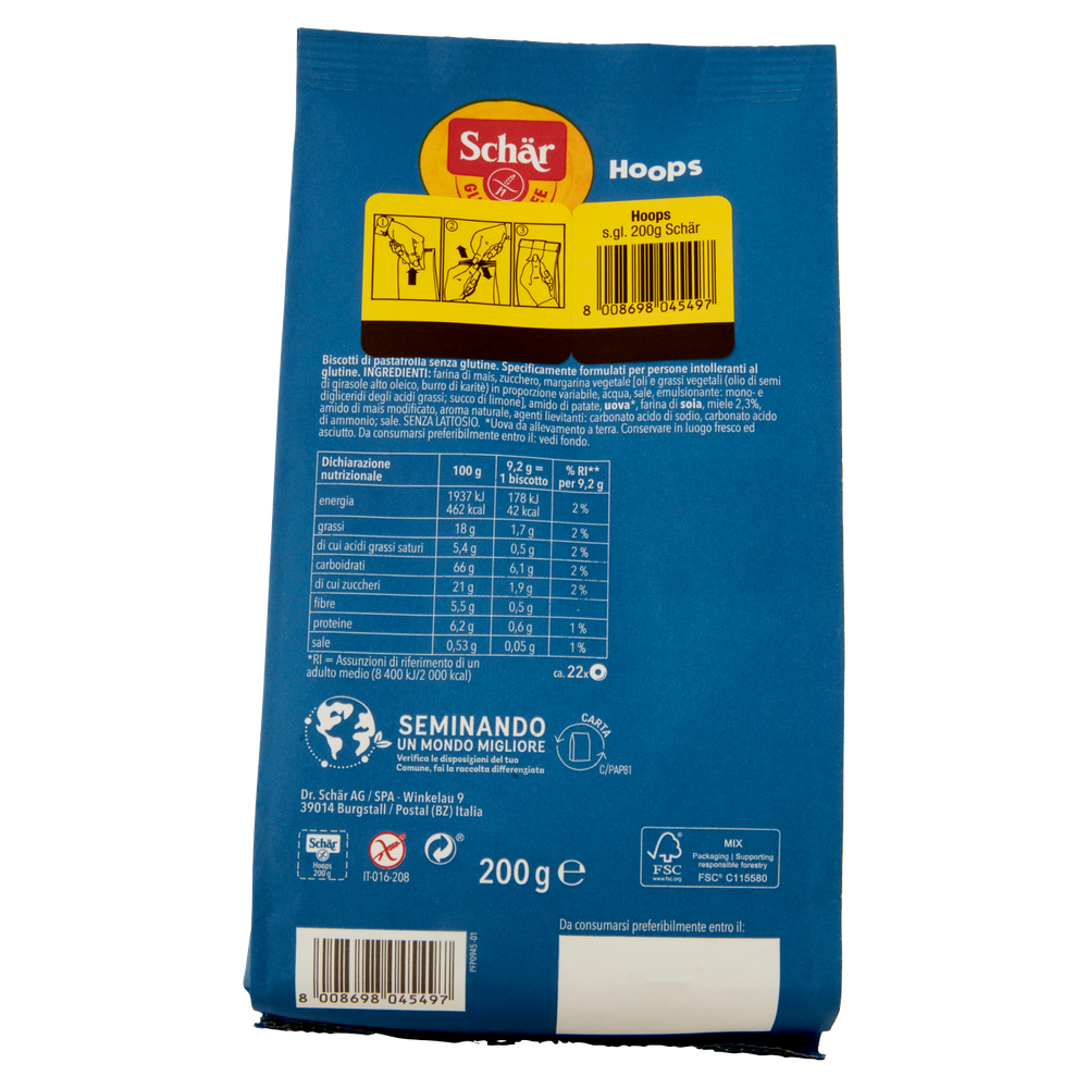 Schar Biscotti Hoops Con Miele 200 G - Foto 3