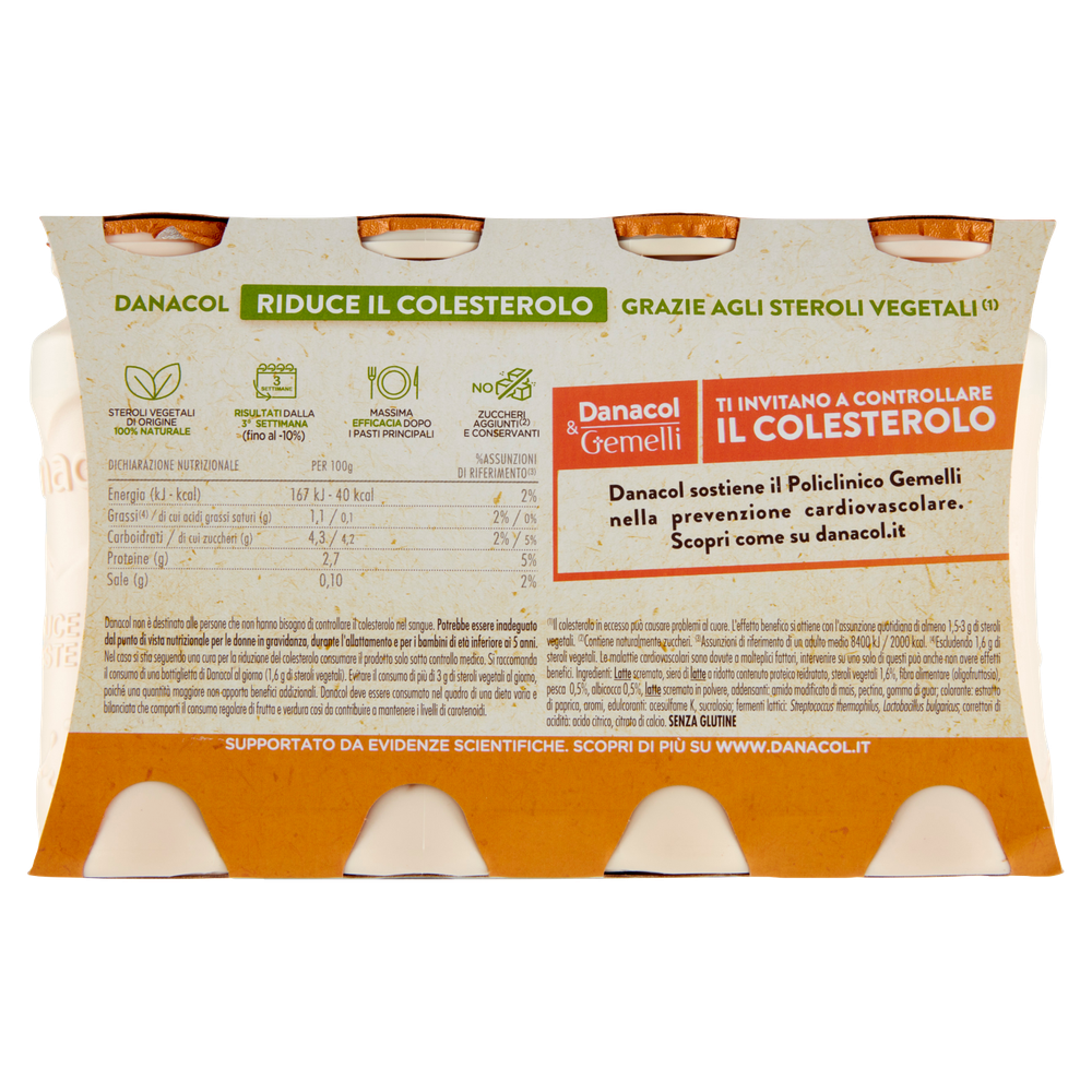 Yogurt Da Bere Riduce Il Colesterolo Pesca Albicocca 8x100g Danacol - Foto 3