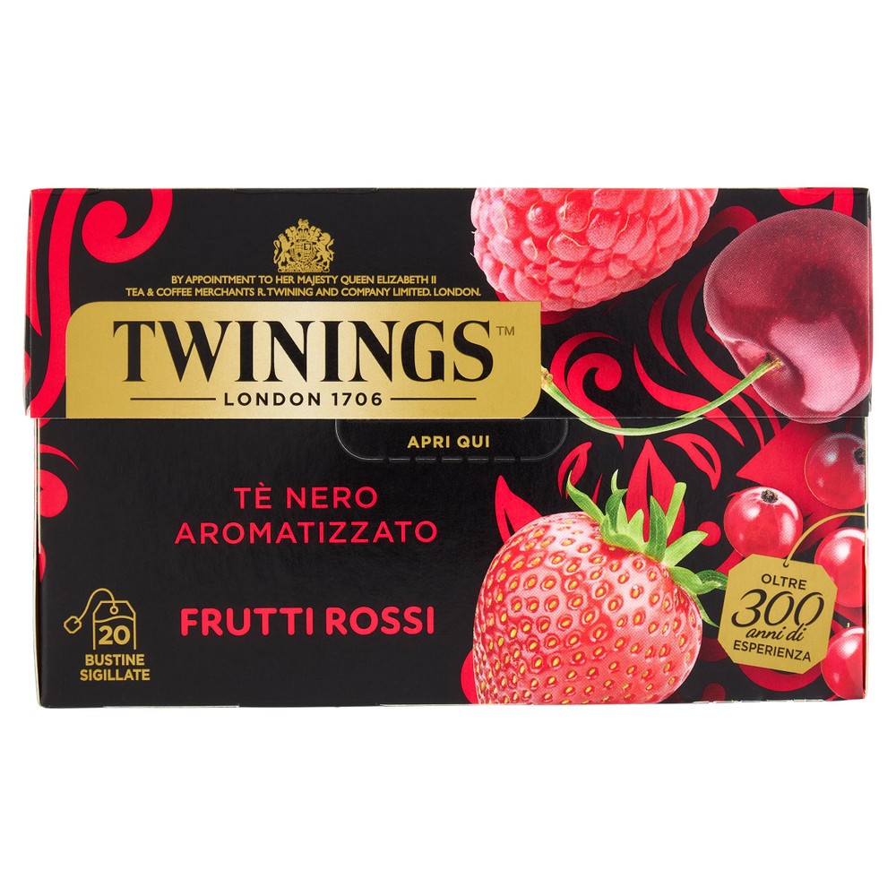 Tè Nero Ai Drutti Rossi Fragola Ciliegia Ribes Lampone 20x2g Twinings - Foto 1