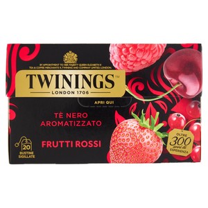 Tè Nero Ai Drutti Rossi Fragola Ciliegia Ribes Lampone 20x2g Twinings - Foto 1