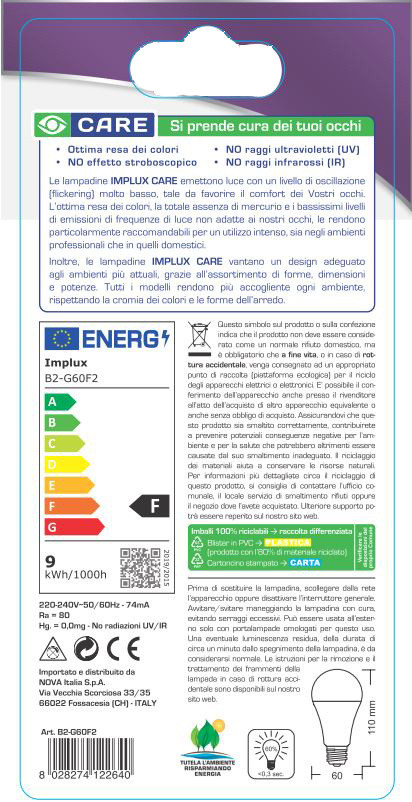 2 Lampadine A Led A Goccia 60we27 Luce Fredda Implux - Foto 2
