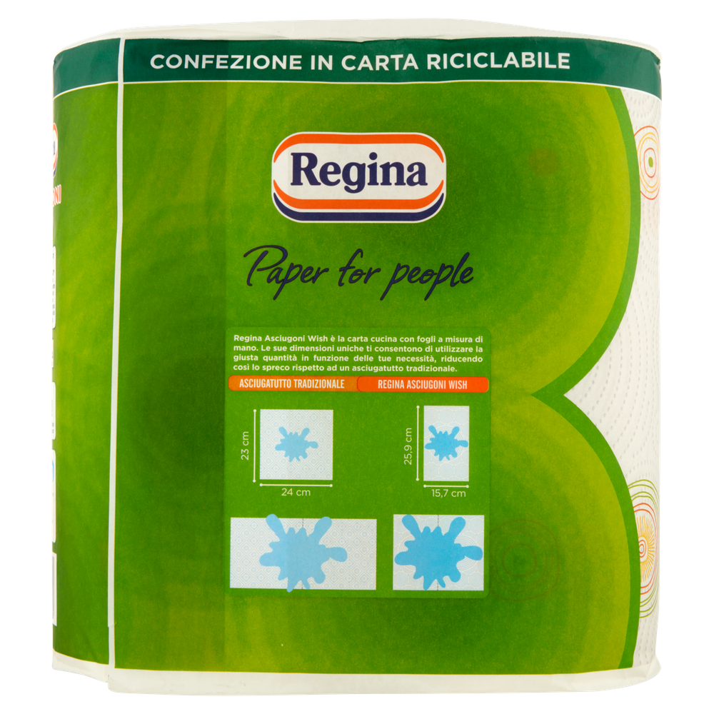 Carta Cucina 2x Rotoli Con Fogli A Misura Di Mano Regina Wish - Foto 3