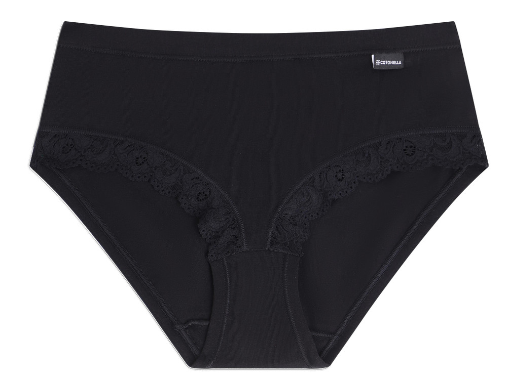 Slip Midi Donna Con Pizzo Taglia 3 Nero Cotonella - Foto 1