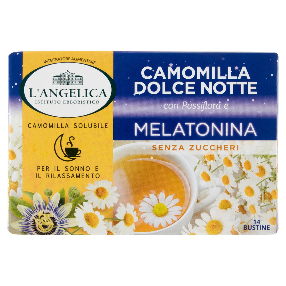 Camomilla Solubile Con Passiflora E Melatonina Dolce Notte L'angelica