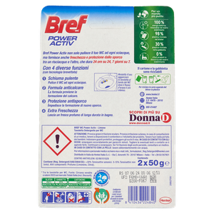 Tavoletta Detergente Wc Effetto Anticalcare Power Activ Limone Bref - Foto 3
