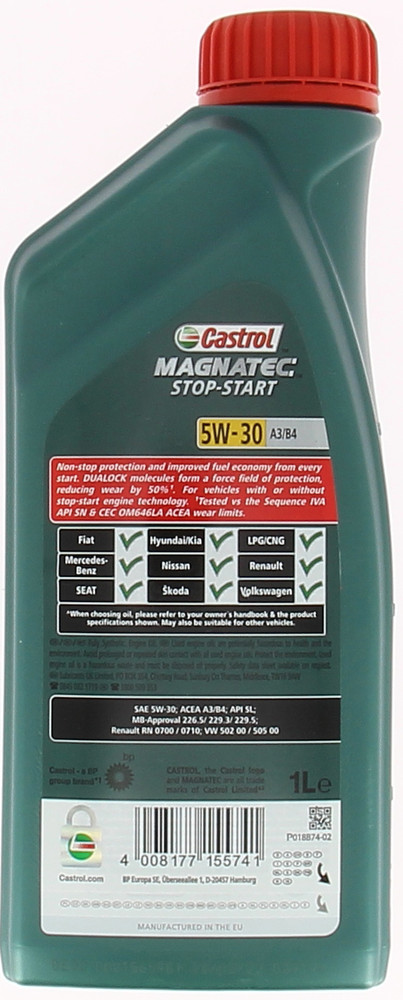 Olio Lubrificante Per Auto 5w30 Castrol Magnatec Start&Stop L.1 - Foto 2