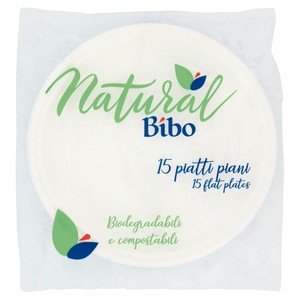 15 Piatti Piani Monouso In Bioplastica Natural Bibo - Foto 1