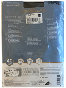 Collant Repose Tg XL Nero 40 Denari Golden Lady - Foto 2